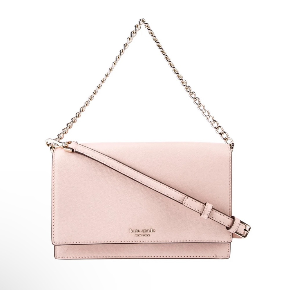 kate spade Pale Pink Leather Crossbody Bag with Gold Chain